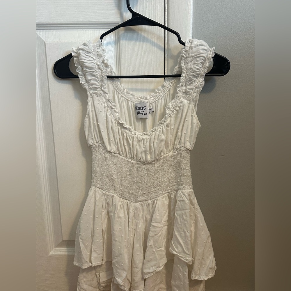 White Ruffled Sleeveless Romper